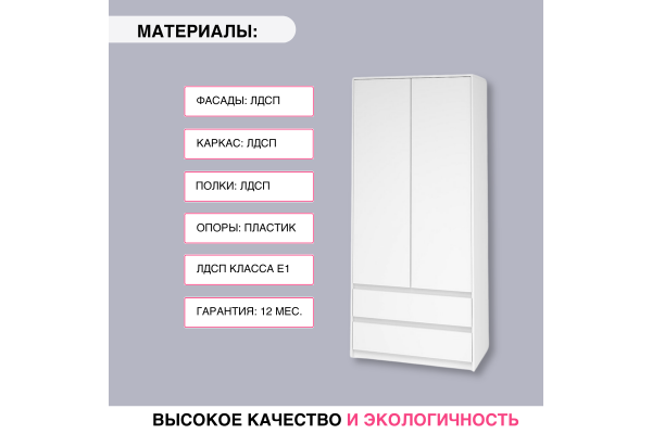 Шкаф двухдверный "Айден" ШК06-900