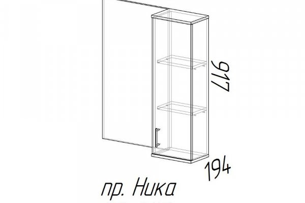 Полка с зеркалом ПЗ800 "Ника"